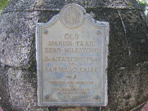 The Old Spanish Trail's Zero Marker - Inschrift