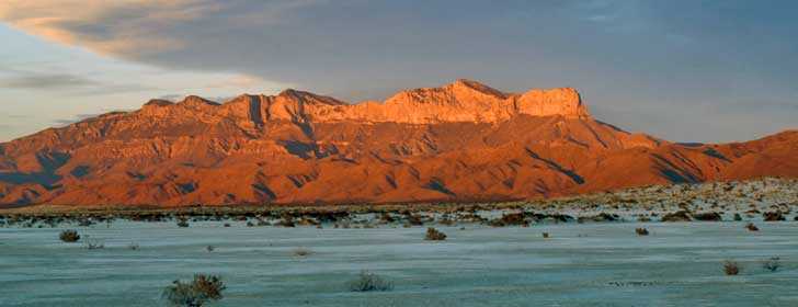 West face of Guadalupe Mountains at sunset 2006